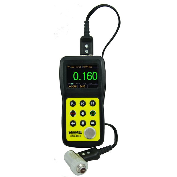 Phase Ii Ultrasonic Thickness Gauge, Thru Coat, A-Scan, B-Scan, High Performance, Inch/Metric, Software UTG-4000